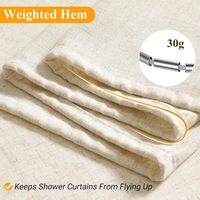 Rideau de douche en lin XinLan, décor de bain Country Boho Farmhouse rideaux de douche Beige pour salle de bain