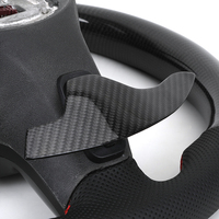 Volant en cuir semi-perforé avec garniture noire piano, carbone et LED pour W204 W205 C180 W221 W222 W213 C43 C63 AMG