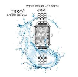 <span class=keywords><strong>IBSO</strong></span> Rose luxe en acier inoxydable femmes montres à Quartz élégant goutte de pluie conception dames montres quotidiennes - Product Image 2