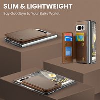 Casing HP CaseMe Wallet Anti-Shock Kulit PU Kantong Kartu Penutup Lipat Magnetik Desain Logo Metal Embossed Google Pixel