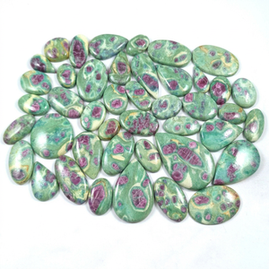 Rubí Fuchsite Natural, Gemas Sueltas de Formas Variadas, Pulido a Mano, Certificado por Terceros, para Fabricación de Joyas, Lote al por Mayor - Product Image 1