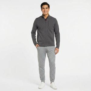 Usine de haute qualité personnalisée sans capuche poitrine poche intérieure Slim Fit coton éponge française 400 gsm sweats à capuche zippés - Product Image 1