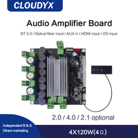 Carte d'amplificateur Hifi numérique BT 4X120W récepteur et amplificateur haute puissance 4 canaux pour système de cinéma maison connectivité I2S AUX