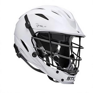 Casque de lacrosse blanc intégral avec cage métallique pour adulte – Équipement de sport de terrain - Product Image 1
