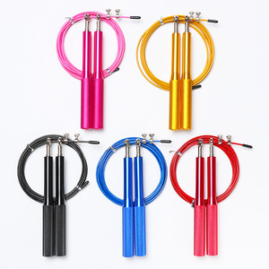 Logotipo personalizado Free Adjustable Fitness Metal Alumínio Rolamento Nova Velocidade Amarelo PVC Skipping Pular Corda