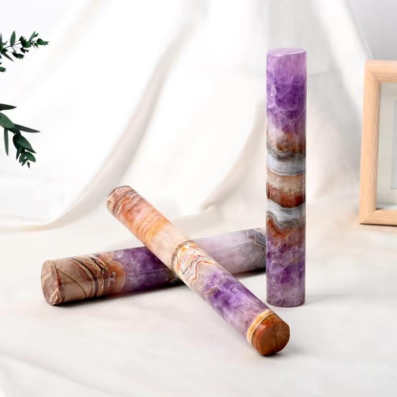 Cylindre d'agate améthyste 16-17 cm/pièce
