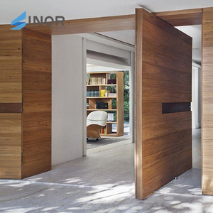 Meilleur prix Porte pivotante en aluminium Bois massif Design extérieur Acier 3d Entrée horizontale Intérieur Certificat CE - Product Image 4