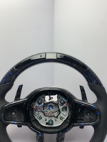 Volant en cuir et fibre de carbone forgée avec LED et palettes de changement de vitesse à fond plat, compatible OEM, pour BMW X3, X5, M3, M4, M2, G80, G82, G87