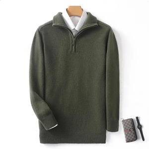 OEM Sweat-shirt d'automne et d'hiver pour hommes, col montant, fermeture à glissière, sweat-shirt décontracté de golf athlétique, garder au chaud - Product Image 6