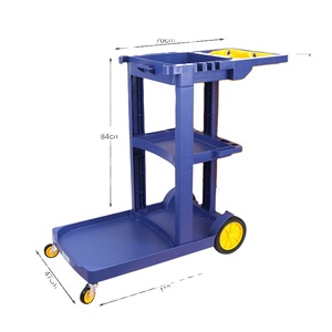Chariot de nettoyage multifonctionnel en plastique durable Chariot de service de style simple pour le centre commercial et l'hôtel pour l'affrètement de nettoyage - Product Image 2