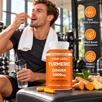 Capsules de Curcuma et Gingembre OEM à Base Végétale, Complément Alimentaire Quotidien à Base de Plantes, Formule Personnalisée Marque Privée, Fabrication en Usine