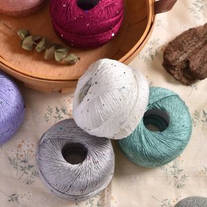 Cotone/Acrilico Transfrontaliero N. Filato 6 <span class=keywords><strong>in</strong></span> 1 per Lavori a Maglia Fai da Te: Pizzo, Paillettes, Filo, Tinto, Traspirante, per Primavera Estate - Product Image 4