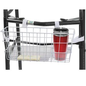 Cesta de Almacenamiento Metálica Walker con Portavasos Tipo Gancho de Acero Inoxidable, Dispositivo de Almacenamiento Auxiliar, Conveniente y Duradero - Product Image 1