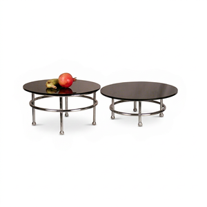 Design attrayant support à gâteau en aluminium présentoir à gâteau aux fruits support de gâteau en métal pour la célébration de fête d'anniversaire ensemble de 2 - Product Image 1