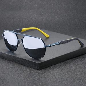 Occhiali da sole da uomo alla moda occhiali da sole polarizzati a grande montatura con guida ciclistica a doppio raggio disponibile in nero bianco blu rosso - Product Image 1