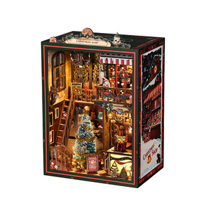 Tienda de Navidad, kit de modelo 3D de madera, casa de juguete de montaje DIY, regalo creativo, 16x11x21,5 cm - Product Image 1