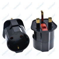 Adaptateur multifonctionnel UE Schuko vers prises UK, prise 2 broches, voyage, cuivre et ABS, 250V 13A, Dubaï Singapour