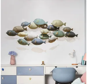 Ocean Light Luxury 3D Wall Decoration Metal Fish Wall Art Living Room Bedroom Wall Hanging