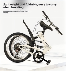 Vélo pliant personnalisé avec logo, cadeau pour concessionnaires automobiles <span class=keywords><strong>4S</strong></span>, vente en gros, vitesses variables, amortisseurs avant et arrière, cadre en acier au carbone - Product Image 2