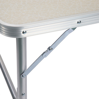 Table pliante portable en aluminium et MDF léger de haute qualité hauteur ajustée mobilier de camping et de pique-nique en plein air