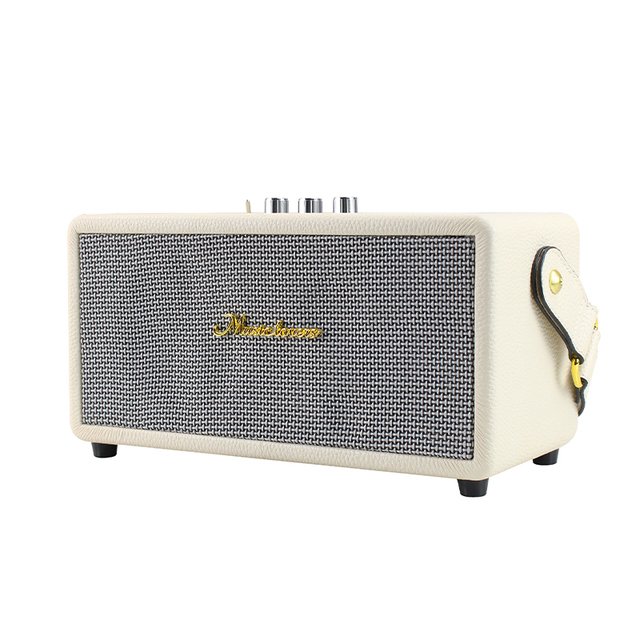 Classic PU Leather  Speaker Portable Retro Wireless Speaker with Bass/Treble Adjustment  for Party/Home/Outdoor