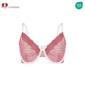 Completo intimo <span class=keywords><strong>sexy</strong></span> da donna in pizzo ricamato 3D, due pezzi, in spandex/nylon, taglie forti, con fiocco e decorazioni in strass - Product Image 3
