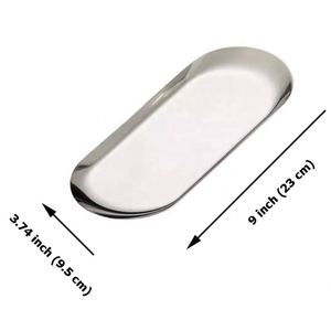 Plateau de service ovale personnalisé avec logo pour salle de bain, en acier inoxydable, décoratif, compatible lave-vaisselle - Product Image 2