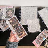 Penutup Binder Akrilik A6 yang Dapat Dilepas, Serbaguna, 6 Lubang, Pembagi Anggaran, Motif Riak Air, Isi Ulang, Transparan