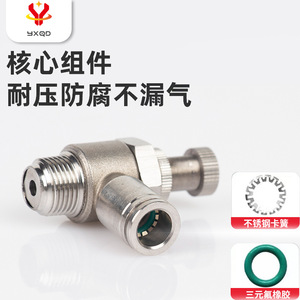 Yxqp Stainless Steel Pneumatic <b>Quick</b> <b>Connector</b> Sl8 02 Adjustable Flow Valve Cylinder Insert Type - Product Image 5