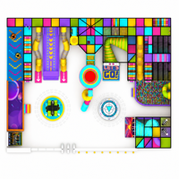 Équipement de terrain de jeu intérieur pour enfants, de style glissière, personnalisé, sûr et durable, de 200 à 500 m²