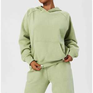 เสื้อฮู้ดผู้หญิงทรงหลวม สไตล์สตรีทแวร์ ผ้าคอตตอนผสม 300 กรัม ซับในอย่างดี ใส่สบายสำหรับฤดูใบไม้ร่วง รับสกรีนโลโก้ด้านหน้า ราคาโรงงาน - Product Image 5