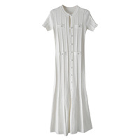 Robe de soirée élégante et ajustée, de luxe, haute qualité, vintage, blanche, à motif floral crocheté, coupe sirène, pour banquet