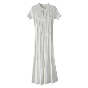 Abito da Sera Elegante di Lusso, Alta Qualità, Stile Vintage, Aderente, Bianco, con Fiori Ricamati, per Banchetti - Product Image 4