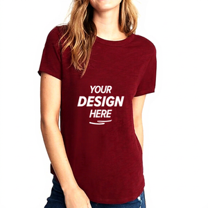 Camisetas Casuales Extra Grandes de Algodón 100% para Mujer, Talla Grande, Estilo Urbano 2026, Color Sólido, Ecológicas, Fabricante OEM, Logotipo Personalizable - Product Image 1