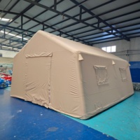 Vente directe FR - Abri d'urgence gonflable de grande taille, tente modulaire robuste pour les secours en cas de catastrophe avec colonnes d'air en PVC