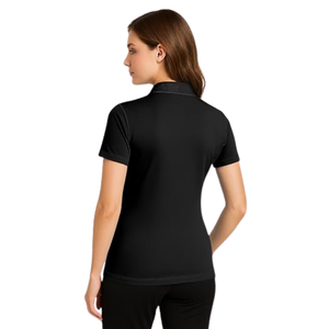 Camisas de Golf para Mujer con Logotipo Personalizado al por Mayor, Tejido de Punto Elástico en 4 Direcciones, Transpirable, de Secado Rápido, Color Sólido Informal, Estilo Polo - Product Image 2