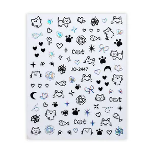 Hot Selling Nail Art Stickers, Schattige Anime, Lucky Cat Nail Decoratie Stickers