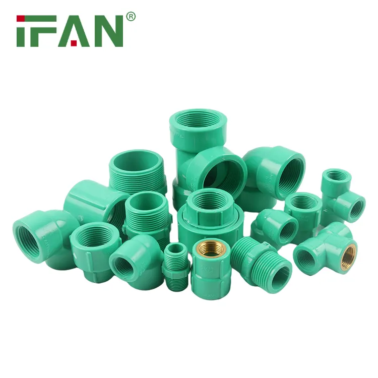 IFAN מפעל צבע ירוק BST חוט משותף UPVC PN16 אביזרי PVC עם תוספת פליז