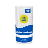 Lingettes de nettoyage pour cuisine et table en tissu non tissé réutilisable, gaufrées OEM, 1 pli, couleur personnalisée
