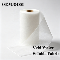 OEM 100% PVA Non-tissé, Rouleau de stabilisateur de broderie soluble dans l'eau, Tissu textile soluble pour broderie