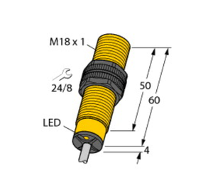Capteur de proximité inductif original NI8-S18-AN6X M18, détection 8 mm, NPN NO, DC10-30V, IP67, câble 2 m - Product Image 2