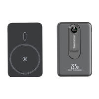 Batterie externe magnétique ultra-fine en alliage d'aluminium 10000 mAh, charge rapide PD 22,5 W, chargeur portable Type-C Li-Polymère