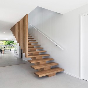 CBMmart <span class=keywords><strong>Precio</strong></span> de promoción <span class=keywords><strong>Escalera</strong></span> flotante de <span class=keywords><strong>barandilla</strong></span> de vidrio de madera de roble rojo - Product Image 1