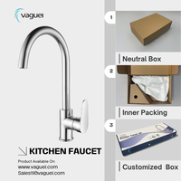 Robinet de cuisine moderne à poignée unique en zinc sans plomb + PPA avec surface polie