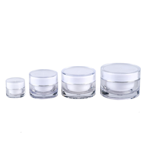Pot cosmétique rond transparent à double paroi de haute qualité pour crème PS, 5g, 30g, 50g, avec logo personnalisé, pour soins de la peau - Product Image 1