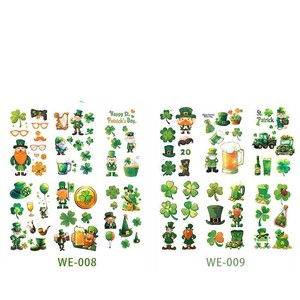 Adesivi per Tatuaggi per la Festa di San Patrizio, Decorazioni a <span class=keywords><strong>Quadrifoglio</strong></span> Colorate, Impermeabili, Personalizzabili con Logo di Lusso - Product Image 5