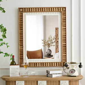 Large Rectangle <b>Wooden</b> <b>Frame</b> Hanging Wall <b>Mirror</b> Custom Home Decoration with Rustic Eco-friendly Design Everyday Use - Product Image 1