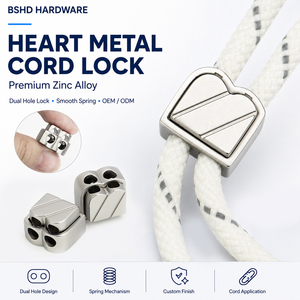 Serrure <span class=keywords><strong>à</strong></span> cordon rond fermoirs <span class=keywords><strong>à</strong></span> ressort en métal argenté mat bascule Double trou chaîne cordon serrures boucle réglable cordon élastique - Product Image 1