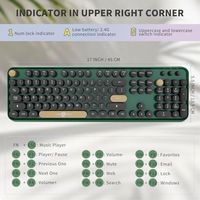 OEM ODM Wireless Keyboard and Mouse Combo Full Size 104 Keys 24 GHz Retro Round Keycap Design USB Receiver Plug and Play for Win