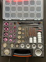 Kits d'accessoires de soudage TIG 17 18 26 - 153 : Lentille de gaz, buse en alumine, électrode en tungstène, torche de soudage, corps de collet, capuchon arrière